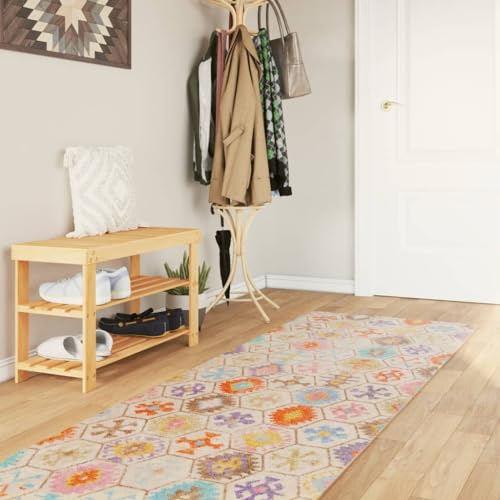 Qnhdfrt Samt Teppich Läufer Flur Wohnzimmer Schlafzimmer 80x300 cm rutschfest Weich Waschbar Mehrfarbig Modernes Design Geräuschdämmend von Qnhdfrt