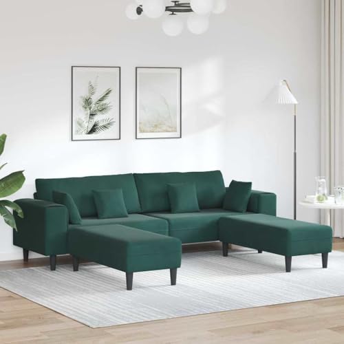 Qnhdfrt Samtsofa 250x188x76 cm U-Form Dunkelgrün mit Ottoman und 3 Kissen Modernes Ecksofa mit Keilbeinen für Living Room Qnhdfrt Samtsofa 250x188x76 cm U-Form Dunkelgrün mit Ottoman und 3 Kissen Modernes Ecksofa mit Keilbeinen für Living Room von Qnhdfrt