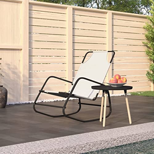 Qnhdfrt Schaukelliege aus pulverbeschichtetem Stahl und atmungsaktivem Netzstoff Creme Relaxliege für Garten Balkon und Camping mit robustem Design und hohem Komfort von Qnhdfrt