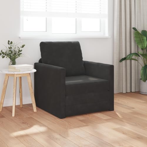 Qnhdfrt Schlafsessel 2-in-1 Schwarz Samt 74x77x81 cm Modernes Design für Wohnzimmer oder Leseplatz Kompakt und Bequem mit Robustem Holzrahmen Qnhdfrt Schlafsessel 2-in-1 Schwarz Samt 74x77x81 cm Modernes Design für Wohnzimmer oder Leseplatz Kompakt und Bequem mit Robustem Holzrahmen von Qnhdfrt