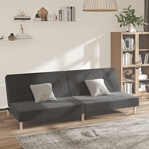 Qnhdfrt Schlafsofa 2-Sitzer Dunkelgrau Stoff - Sofa mit Bettfunktion für Gäste, Robustes Holzrahmen Design - Geeignet für kleine Räume wie Wohnzimmer, Jugendzimmer oder Büro Qnhdfrt Schlafsofa 2-Sitzer Dunkelgrau Stoff - Sofa mit Bettfunktion für Gäste, Robustes Holzrahmen Design - Geeignet für kleine Räume wie Wohnzimmer, Jugendzimmer oder Büro von Qnhdfrt