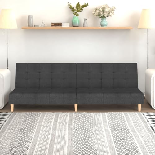 Qnhdfrt Schlafsofa 2-Sitzer Dunkelgrau Stoff mit Ausziehbett-Funktion Robuster Holzrahmen für kleine Räume und Gästeübernachtung Qnhdfrt Schlafsofa 2-Sitzer Dunkelgrau Stoff mit Ausziehbett-Funktion Robuster Holzrahmen für kleine Räume und Gästeübernachtung von Qnhdfrt