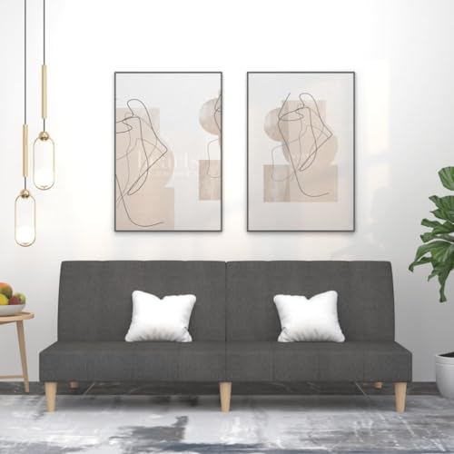 Qnhdfrt Schlafsofa 2-Sitzer Dunkelgrau Stoff mit Bettfunktion und robustem Holzrahmen - Bequemes Sofa für Wohnzimmer, kleine Räume und Gästeübernachtung Qnhdfrt Schlafsofa 2-Sitzer Dunkelgrau Stoff mit Bettfunktion und robustem Holzrahmen - Bequemes Sofa für Wohnzimmer, kleine Räume und Gästeübernachtung von Qnhdfrt