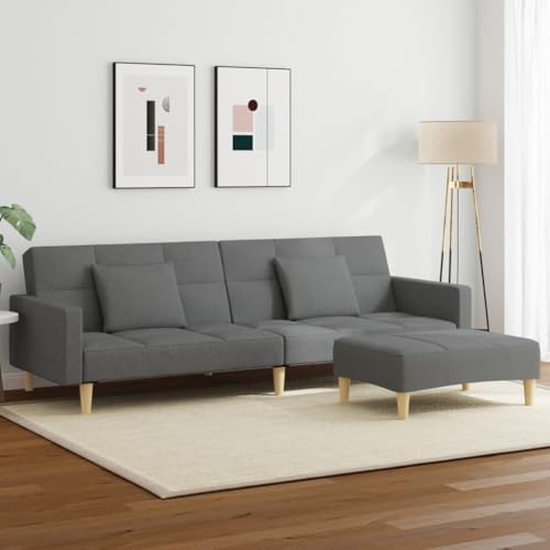 Qnhdfrt Schlafsofa 2-Sitzer Dunkelgrau mit Fußhocker - Ausziehbares Sofabett für Gäste, Kompaktmaße für kleine Räume wie Wohnzimmer, Büro oder Jugendzimmer Qnhdfrt Schlafsofa 2-Sitzer Dunkelgrau mit Fußhocker - Ausziehbares Sofabett für Gäste, Kompaktmaße für kleine Räume wie Wohnzimmer, Büro oder Jugendzimmer von Qnhdfrt