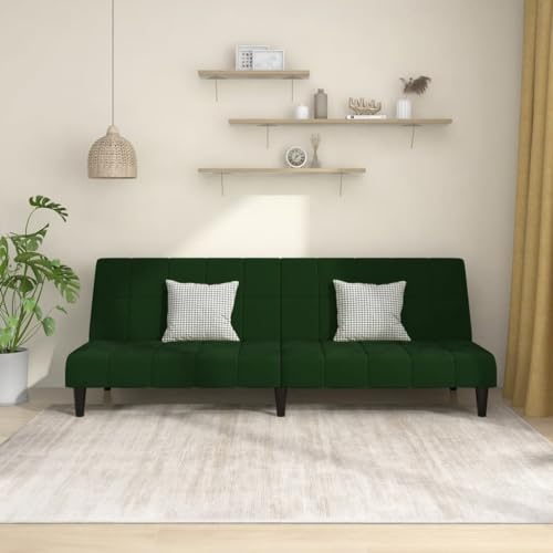 Qnhdfrt Schlafsofa 2-Sitzer Dunkelgrün Samt mit Ausziehbarer Schlaffunktion Bequemes Sitzgefühl Robuster Holzrahmen für Wohnzimmer Kleine Räume Jugendzimmer und Büro Qnhdfrt Schlafsofa 2-Sitzer Dunkelgrün Samt mit Ausziehbarer Schlaffunktion Bequemes Sitzgefühl Robuster Holzrahmen für Wohnzimmer Kleine Räume Jugendzimmer und Büro von Qnhdfrt