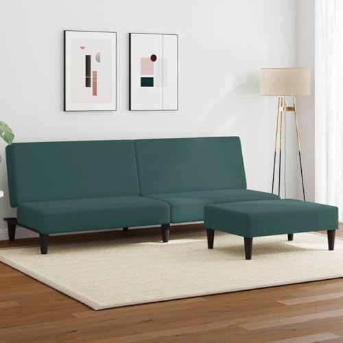 Qnhdfrt Schlafsofa 2-Sitzer mit Fußhocker Dunkelgrün Samt – Ausziehbares Gästebett, Komfortables Sitzmöbel für Wohnzimmer und Balkon Qnhdfrt Schlafsofa 2-Sitzer mit Fußhocker Dunkelgrün Samt – Ausziehbares Gästebett, Komfortables Sitzmöbel für Wohnzimmer und Balkon von Qnhdfrt