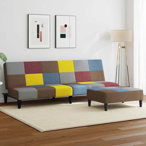 Qnhdfrt Schlafsofa 2-Sitzer mit Fußhocker Patchwork Stoff 200x84.5cm Ausziehbares Gästebett für kleine Räume Wohnzimmer Jugendzimmer Qnhdfrt Schlafsofa 2-Sitzer mit Fußhocker Patchwork Stoff 200x84.5cm Ausziehbares Gästebett für kleine Räume Wohnzimmer Jugendzimmer von Qnhdfrt