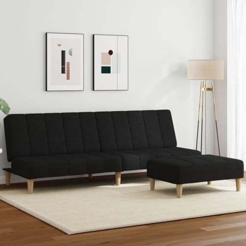 Qnhdfrt Schlafsofa 2-Sitzer mit Fußhocker Schwarz Stoff Ausziehbares Gästebett für Wohnzimmer Kleine Räume und Büros Komfortabel und Vielseitig Qnhdfrt Schlafsofa 2-Sitzer mit Fußhocker Schwarz Stoff Ausziehbares Gästebett für Wohnzimmer Kleine Räume und Büros Komfortabel und Vielseitig von Qnhdfrt