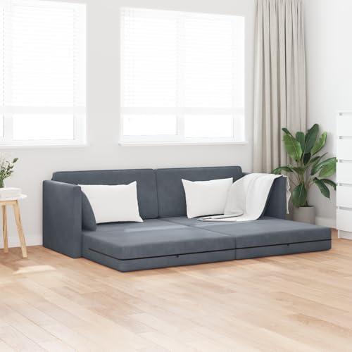 Qnhdfrt Schlafsofa 2-in-1 Dunkelgrau Velvet Stoff Matt 213x144x60 cm Rechteckig Modernes Design für Wohnzimmer mit Schlaffunktion und Platz für 3 Personen Qnhdfrt Schlafsofa 2-in-1 Dunkelgrau Velvet Stoff Matt 213x144x60 cm Rechteckig Modernes Design für Wohnzimmer mit Schlaffunktion und Platz für 3 Personen von Qnhdfrt