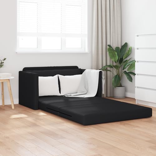 Qnhdfrt Schlafsofa 2-in-1 Schwarz Kunstleder Kompakt 124x71x78 cm Bequemes Sofa Bett mit abnehmbaren Kissen für kleine Räume Wohnzimmer Qnhdfrt Schlafsofa 2-in-1 Schwarz Kunstleder Kompakt 124x71x78 cm Bequemes Sofa Bett mit abnehmbaren Kissen für kleine Räume Wohnzimmer von Qnhdfrt