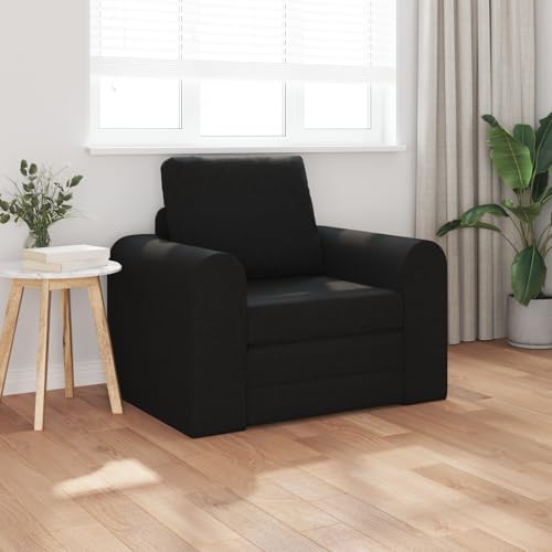 Qnhdfrt Schlafsofa 2-in-1 Schwarz aus Stoff Kompakt Modernes Design Sessel mit Schlaffunktion für kleines Wohnzimmer oder Schlafzimmer Maße 98x71x83 cm Qnhdfrt Schlafsofa 2-in-1 Schwarz aus Stoff Kompakt Modernes Design Sessel mit Schlaffunktion für kleines Wohnzimmer oder Schlafzimmer Maße 98x71x83 cm von Qnhdfrt