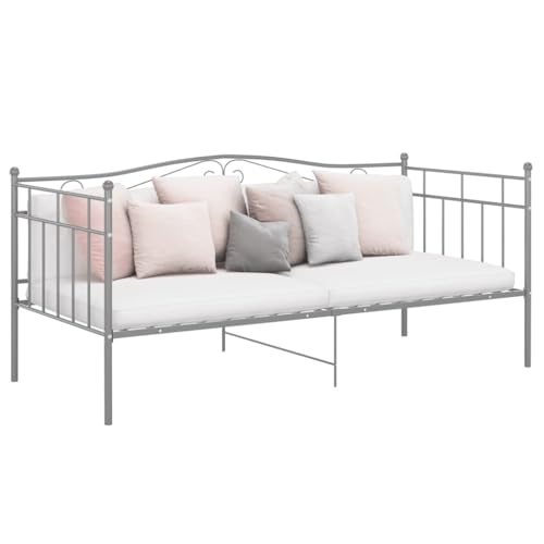 Qnhdfrt Schlafsofa Bettgestell Grau Metall 90x 200 cm Tagesbett mit Robustem Rahmen für Gästezimmer und Wohnbereich Qnhdfrt Schlafsofa Bettgestell Grau Metall 90x 200 cm Tagesbett mit Robustem Rahmen für Gästezimmer und Wohnbereich von Qnhdfrt