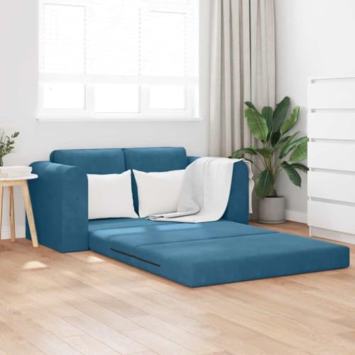 Qnhdfrt Schlafsofa Blau 148x71x83 cm Samt Modernes kleines Sofa mit abnehmbarem Bezug und ergonomischem Design für Wohnzimmer Jugendzimmer und Flur Qnhdfrt Schlafsofa Blau 148x71x83 cm Samt Modernes kleines Sofa mit abnehmbarem Bezug und ergonomischem Design für Wohnzimmer Jugendzimmer und Flur von Qnhdfrt