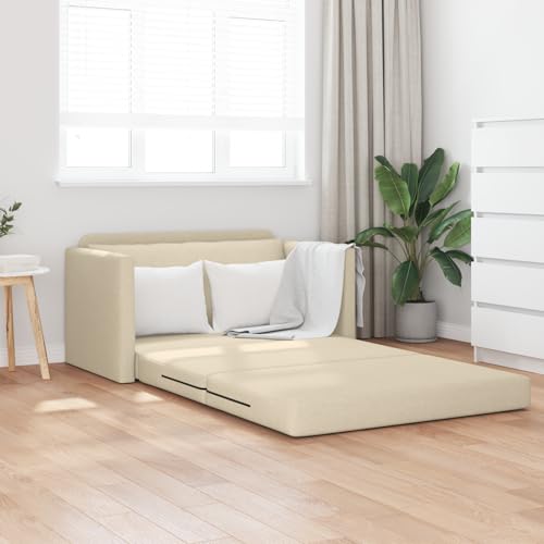 Qnhdfrt Schlafsofa Couch 2-in-1 Boden-Sofabett Creme Stoff 124x71x78 cm Kleines Sofa für Wohnzimmer mit Kastenpolster Qnhdfrt Schlafsofa Couch 2-in-1 Boden-Sofabett Creme Stoff 124x71x78 cm Kleines Sofa für Wohnzimmer mit Kastenpolster von Qnhdfrt
