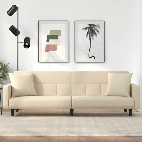 Qnhdfrt Schlafsofa Creme Stoff mit Kissen Verstellbare Rückenlehne 220x89x70 cm Klein für Gästeübernachtung Wohnzimmer Robust und Atmungsaktiv Qnhdfrt Schlafsofa Creme Stoff mit Kissen Verstellbare Rückenlehne 220x89x70 cm Klein für Gästeübernachtung Wohnzimmer Robust und Atmungsaktiv von Qnhdfrt