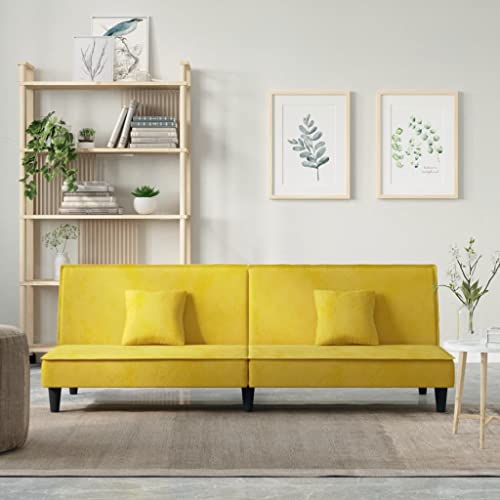 Qnhdfrt Schlafsofa Gelb SAMT 200x89cm mit Schlaffunktion und Verstellbarer Rückenlehne – Komfortables Sofabett für Wohnzimmer, Gästezimmer Qnhdfrt Schlafsofa Gelb SAMT 200x89cm mit Schlaffunktion und Verstellbarer Rückenlehne – Komfortables Sofabett für Wohnzimmer, Gästezimmer von Qnhdfrt