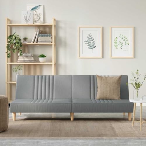 Qnhdfrt Schlafsofa Hellgrau Stoff 200 cm Breite mit Verstellbarer Rückenlehne - Bequemes Sofa Bett für Gästeübernachtung und Tägliches Sitzen im Wohnzimmer Esszimmer oder Jugendzimmer Qnhdfrt Schlafsofa Hellgrau Stoff 200 cm Breite mit Verstellbarer Rückenlehne - Bequemes Sofa Bett für Gästeübernachtung und Tägliches Sitzen im Wohnzimmer Esszimmer oder Jugendzimmer von Qnhdfrt