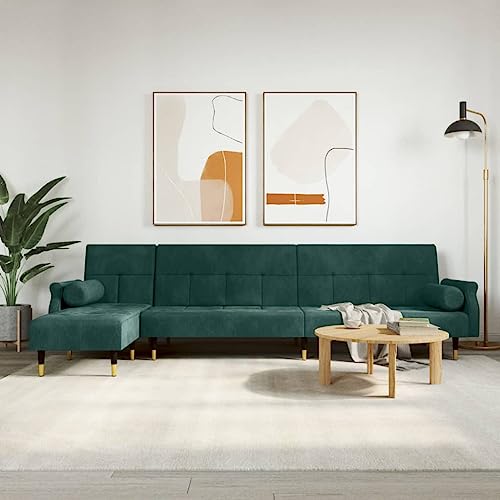 Qnhdfrt Schlafsofa L-Form Dunkelgrün 271x140x70 cm Samtbezug Ecksofa mit Bettfunktion für Gäste und Wohnzimmer Qnhdfrt Schlafsofa L-Form Dunkelgrün 271x140x70 cm Samtbezug Ecksofa mit Bettfunktion für Gäste und Wohnzimmer von Qnhdfrt