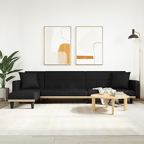 Qnhdfrt Schlafsofa L-Form Schwarz 275x140x70 cm Eckcouch mit Schlaffunktion für Wohnzimmer Bequemes Gästebett aus strapazierfähigem Stoff Qnhdfrt Schlafsofa L-Form Schwarz 275x140x70 cm Eckcouch mit Schlaffunktion für Wohnzimmer Bequemes Gästebett aus strapazierfähigem Stoff von Qnhdfrt