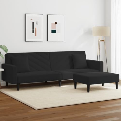 Qnhdfrt Schlafsofa Samt Schwarz 220 cm mit Hocker und 2 Kissen, 2-in-1 Funktion für Bett und Sofa, Kompaktes Schlafsofa für Wohnzimmer, Balkon oder Jugendzimmer Qnhdfrt Schlafsofa Samt Schwarz 220 cm mit Hocker und 2 Kissen, 2-in-1 Funktion für Bett und Sofa, Kompaktes Schlafsofa für Wohnzimmer, Balkon oder Jugendzimmer von Qnhdfrt