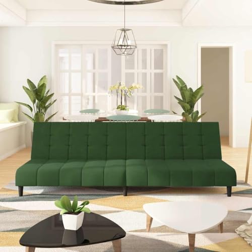 Qnhdfrt Schlafsofa Zweisitzer Dunkelgrün Samt Ausziehbares Sofa mit Schlaffunktion für Wohnzimmer, Gästezimmer und kleine Räume Qnhdfrt Schlafsofa Zweisitzer Dunkelgrün Samt Ausziehbares Sofa mit Schlaffunktion für Wohnzimmer, Gästezimmer und kleine Räume von Qnhdfrt