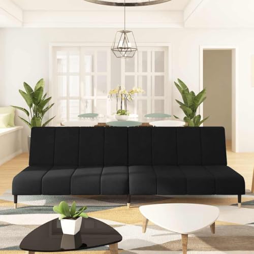 Qnhdfrt Schlafsofa Zweisitzer Schwarz Samt Ausziehbares Sofa mit Schlaffunktion für kleine Räume Wohnzimmer und Gästezimmer Qnhdfrt Schlafsofa Zweisitzer Schwarz Samt Ausziehbares Sofa mit Schlaffunktion für kleine Räume Wohnzimmer und Gästezimmer von Qnhdfrt
