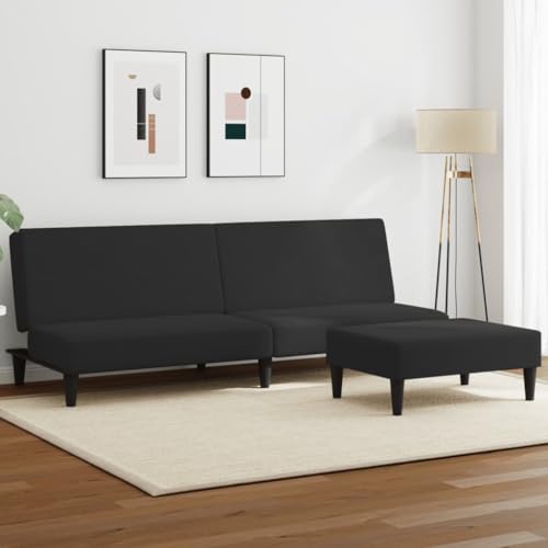Qnhdfrt Schlafsofa Zweisitzer Schwarz Samt mit Fußhocker - Kompaktes Möbel mit Schlaffunktion für Wohnzimmer und Gästezimmer Qnhdfrt Schlafsofa Zweisitzer Schwarz Samt mit Fußhocker - Kompaktes Möbel mit Schlaffunktion für Wohnzimmer und Gästezimmer von Qnhdfrt