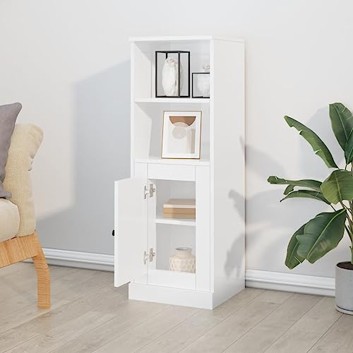 Qnhdfrt Schlankes Highboard Hochglanz-Weiß aus Holzwerkstoff 36x35,5x103,5 cm mit zeitlosem Design und großem Stauraum Schrank für Wohnzimmer Flur Büro Qnhdfrt Schlankes Highboard Hochglanz-Weiß aus Holzwerkstoff 36x35,5x103,5 cm mit zeitlosem Design und großem Stauraum Schrank für Wohnzimmer Flur Büro von Qnhdfrt