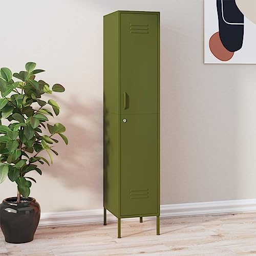 Qnhdfrt Schließfachschrank aus Stahl Olivgrün 35x46x180 cm mit Schloss und 4 Einlegeböden für sichere Aufbewahrung in Büro Haushalt und Garten Qnhdfrt Schließfachschrank aus Stahl Olivgrün 35x46x180 cm mit Schloss und 4 Einlegeböden für sichere Aufbewahrung in Büro Haushalt und Garten von Qnhdfrt