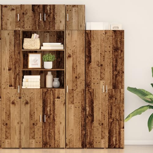 Qnhdfrt Schmaler Aufbewahrungsschrank Altholz-Optik Sideboard 30x42.5x225 cm mit 4 Türen für Wohnzimmer Qnhdfrt Schmaler Aufbewahrungsschrank Altholz-Optik Sideboard 30x42.5x225 cm mit 4 Türen für Wohnzimmer von Qnhdfrt