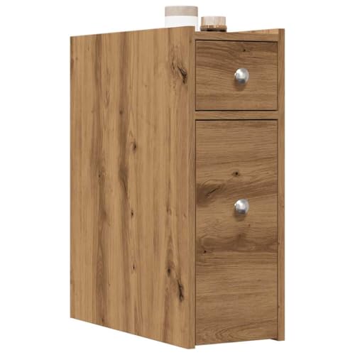 Qnhdfrt Schmaler Badezimmerschrank mit Rollen Artisan-Eiche Holzwerkstoff Aufbewahrungsschrank Mobil für Bad Küche Wohnzimmer Qnhdfrt Schmaler Badezimmerschrank mit Rollen Artisan-Eiche Holzwerkstoff Aufbewahrungsschrank Mobil für Bad Küche Wohnzimmer von Qnhdfrt