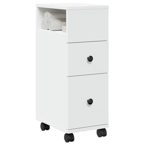 Qnhdfrt Schmaler Badezimmerschrank mit Rollen Weiß aus Holzwerkstoff 23x33x65cm 2 Schubladen Oberfach für Aufbewahrung in Bad Küche Wohnzimmer Robust Leicht zu Bewegen Qnhdfrt Schmaler Badezimmerschrank mit Rollen Weiß aus Holzwerkstoff 23x33x65cm 2 Schubladen Oberfach für Aufbewahrung in Bad Küche Wohnzimmer Robust Leicht zu Bewegen von Qnhdfrt
