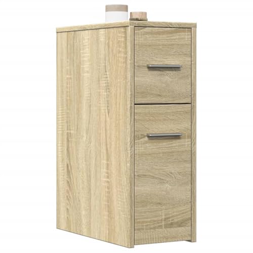 Qnhdfrt Schmaler Badezimmerschrank mit Rollen in Sonoma-Eiche Holzwerkstoff, 22x44x61.5cm, Stauraum Organizer für Bad Küche Wohnzimmer Qnhdfrt Schmaler Badezimmerschrank mit Rollen in Sonoma-Eiche Holzwerkstoff, 22x44x61.5cm, Stauraum Organizer für Bad Küche Wohnzimmer von Qnhdfrt