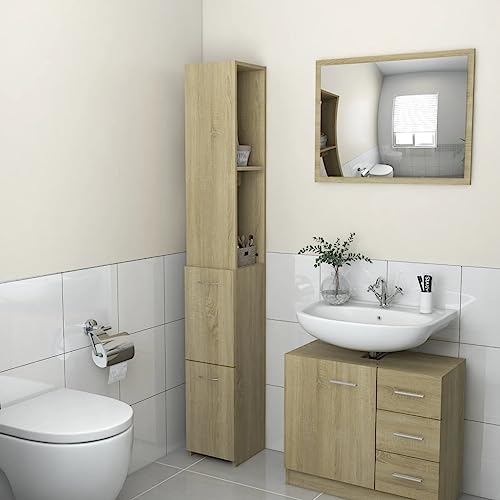 Qnhdfrt Schmaler Badschrank Hochschrank Sonoma-Eiche Holzwerkstoff 25x26,5x170 cm für Badezimmer WC Kleine Räume Elegantes Design Robuste Aufbewahrung Leicht zu Reinigen Qnhdfrt Schmaler Badschrank Hochschrank Sonoma-Eiche Holzwerkstoff 25x26,5x170 cm für Badezimmer WC Kleine Räume Elegantes Design Robuste Aufbewahrung Leicht zu Reinigen von Qnhdfrt