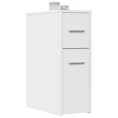 Qnhdfrt Schmaler Badschrank mit Rollen Weiß Holzwerkstoff 22 cm Breite Aufbewahrungsschrank mit Schubladen für Bad Küche Wohnzimmer Qnhdfrt Schmaler Badschrank mit Rollen Weiß Holzwerkstoff 22 cm Breite Aufbewahrungsschrank mit Schubladen für Bad Küche Wohnzimmer von Qnhdfrt