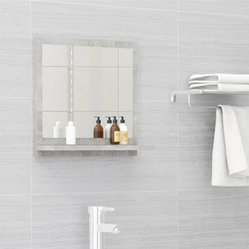 Qnhdfrt Schmaler Badspiegel mit Integriertem Regal Betongrau 40x10,5x37 cm aus Holzwerkstoff und Glas für Badezimmer WC oder Kleine Räume | Modernes Design Qnhdfrt Schmaler Badspiegel mit Integriertem Regal Betongrau 40x10,5x37 cm aus Holzwerkstoff und Glas für Badezimmer WC oder Kleine Räume | Modernes Design von Qnhdfrt