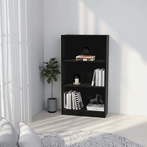 Qnhdfrt Schmaler Bücherregal Hochschrank Schwarz 60x24x109 cm mit 3 Fächern aus Holzwerkstoff für Wohnzimmer Flur Elegantes Design und Robuste Aufbewahrung Qnhdfrt Schmaler Bücherregal Hochschrank Schwarz 60x24x109 cm mit 3 Fächern aus Holzwerkstoff für Wohnzimmer Flur Elegantes Design und Robuste Aufbewahrung von Qnhdfrt