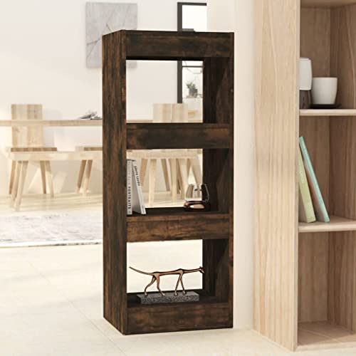 Qnhdfrt Schmaler Bücherregal Raumteiler Hoch Räuchereiche Holzwerkstoff 40x30x103 cm Elegantes Klassisches Design Robust Stabil für Wohnzimmer Flur Dekorativ Praktische Aufbewahrung von Qnhdfrt