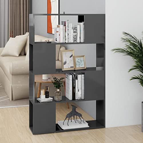 Qnhdfrt Schmaler Bücherregal Raumteiler Hochglanz-Grau 80x24x124.5 cm Elegantes Klassisches Design Robust Holzwerkstoff mit 4 Geräumigen Fächern für Wohnzimmer Büro oder Dekoration Qnhdfrt Schmaler Bücherregal Raumteiler Hochglanz-Grau 80x24x124.5 cm Elegantes Klassisches Design Robust Holzwerkstoff mit 4 Geräumigen Fächern für Wohnzimmer Büro oder Dekoration von Qnhdfrt
