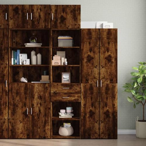 Qnhdfrt Schmaler Hochschrank Aufbewahrungsschrank in Räuchereiche 50x42,5x225 cm Holzwerkstoff mit 6 Fächern und 2 Schubladen für Küche Badezimmer Wohnzimmer Büro Garage Platzsparende Lagerlösung Qnhdfrt Schmaler Hochschrank Aufbewahrungsschrank in Räuchereiche 50x42,5x225 cm Holzwerkstoff mit 6 Fächern und 2 Schubladen für Küche Badezimmer Wohnzimmer Büro Garage Platzsparende Lagerlösung von Qnhdfrt