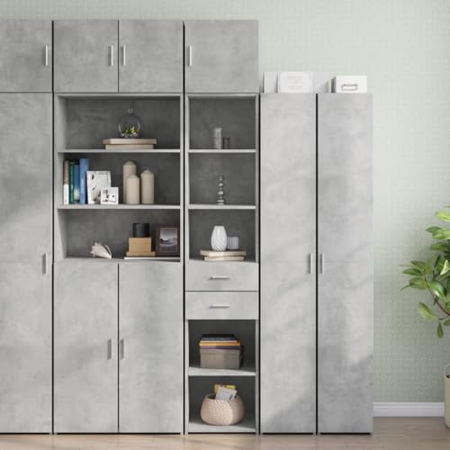 Qnhdfrt Schmaler Hochschrank Betongrau Aufbewahrungsschrank 40x42,5x225 cm Holzwerkstoff für Flur Badezimmer Küche Qnhdfrt Schmaler Hochschrank Betongrau Aufbewahrungsschrank 40x42,5x225 cm Holzwerkstoff für Flur Badezimmer Küche von Qnhdfrt