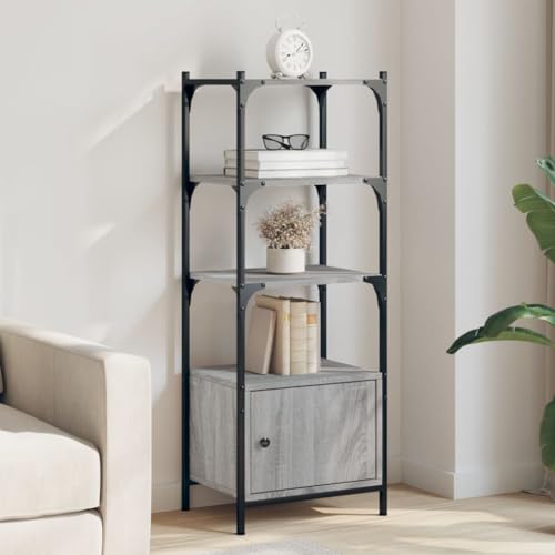 Qnhdfrt Schmaler Hochschrank Bücherregal 3 Böden Grau Sonoma 41x30x109,5 cm Holzwerkstoff mit Verstellbaren Beinen Praktischer Tür Reichlich Stauraum für Kleine Räume Wohnzimmer Badezimmer Balkon Qnhdfrt Schmaler Hochschrank Bücherregal 3 Böden Grau Sonoma 41x30x109,5 cm Holzwerkstoff mit Verstellbaren Beinen Praktischer Tür Reichlich Stauraum für Kleine Räume Wohnzimmer Badezimmer Balkon von Qnhdfrt