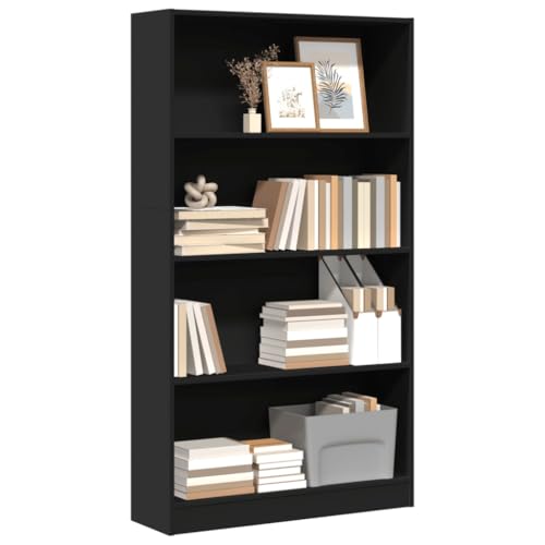 Qnhdfrt Schmaler Hochschrank Bücherregal Schwarz 80x24x143 cm aus Holzwerkstoff mit Offenen Fächern für Vielseitigen Stauraum in Wohnzimmer, Schlafzimmer und Flur Qnhdfrt Schmaler Hochschrank Bücherregal Schwarz 80x24x143 cm aus Holzwerkstoff mit Offenen Fächern für Vielseitigen Stauraum in Wohnzimmer, Schlafzimmer und Flur von Qnhdfrt