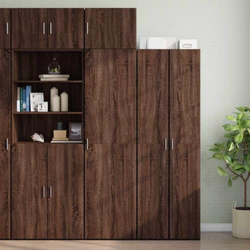 Qnhdfrt Schmaler Hochschrank Eichen-Optik Holzwerkstoff 50x42,5x225 cm mit 8 Fächern und Flexibler Tür für Flur, Badezimmer, Wohnzimmer Aufbewahrungsschrank Qnhdfrt Schmaler Hochschrank Eichen-Optik Holzwerkstoff 50x42,5x225 cm mit 8 Fächern und Flexibler Tür für Flur, Badezimmer, Wohnzimmer Aufbewahrungsschrank von Qnhdfrt