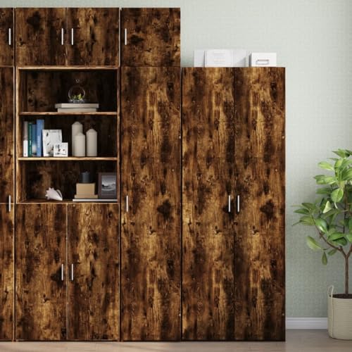 Qnhdfrt Schmaler Hochschrank Räuchereiche Holzwerkstoff 40x42,5x225 cm Platzsparend mit 6 Fächern und 2 Schubladen für Wohnzimmer Küche Bad Flur Qnhdfrt Schmaler Hochschrank Räuchereiche Holzwerkstoff 40x42,5x225 cm Platzsparend mit 6 Fächern und 2 Schubladen für Wohnzimmer Küche Bad Flur von Qnhdfrt