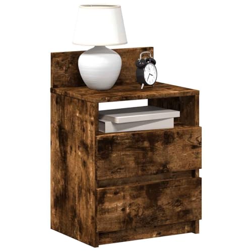 Qnhdfrt Schmaler Nachttisch Räuchereiche 40x33x60 cm Holzwerkstoff Mit 2 Schubladen Stauraum Kommode Für Schlafzimmer Qnhdfrt Schmaler Nachttisch Räuchereiche 40x33x60 cm Holzwerkstoff Mit 2 Schubladen Stauraum Kommode Für Schlafzimmer von Qnhdfrt
