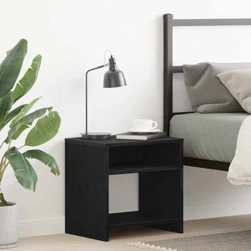Qnhdfrt Schmaler Nachttisch Schwarz Eichen-Optik 40x30x40 cm Holzwerkstoff mit 2 Fächern Industrial Design für Schlafzimmer Wohnzimmer und Büro Qnhdfrt Schmaler Nachttisch Schwarz Eichen-Optik 40x30x40 cm Holzwerkstoff mit 2 Fächern Industrial Design für Schlafzimmer Wohnzimmer und Büro von Qnhdfrt