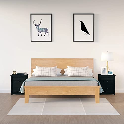 Qnhdfrt Schmaler Nachttisch Schwarz Massivholz Kiefer 50x35x61,5 cm mit 2 Schubladen Elegantes Design Beistelltisch für Schlafzimmer 2 Stück Qnhdfrt Schmaler Nachttisch Schwarz Massivholz Kiefer 50x35x61,5 cm mit 2 Schubladen Elegantes Design Beistelltisch für Schlafzimmer 2 Stück von Qnhdfrt