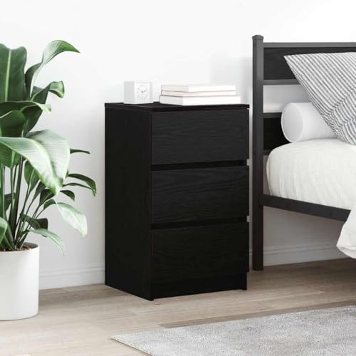 Qnhdfrt Schmaler Nachttisch mit 3 Schubladen Schwarz 39x35x65 cm Robuster Holzwerkstoff Nachtschrank für Schlafzimmer Beistelltisch mit Stauraum Qnhdfrt Schmaler Nachttisch mit 3 Schubladen Schwarz 39x35x65 cm Robuster Holzwerkstoff Nachtschrank für Schlafzimmer Beistelltisch mit Stauraum von Qnhdfrt
