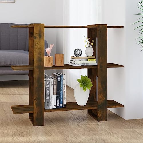 Qnhdfrt Schmales Bücherregal Raumteiler in Räuchereiche Holzwerkstoff 100x30x87 cm Elegantes Klassisches Design Robust Stabil für Wohnzimmer Flur Qnhdfrt Schmales Bücherregal Raumteiler in Räuchereiche Holzwerkstoff 100x30x87 cm Elegantes Klassisches Design Robust Stabil für Wohnzimmer Flur von Qnhdfrt